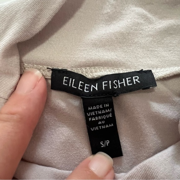 Eileen Fisher Womens Fine Jersey Mock Turtleneck Size Small Sleeveless Bone - Picture 3 of 12